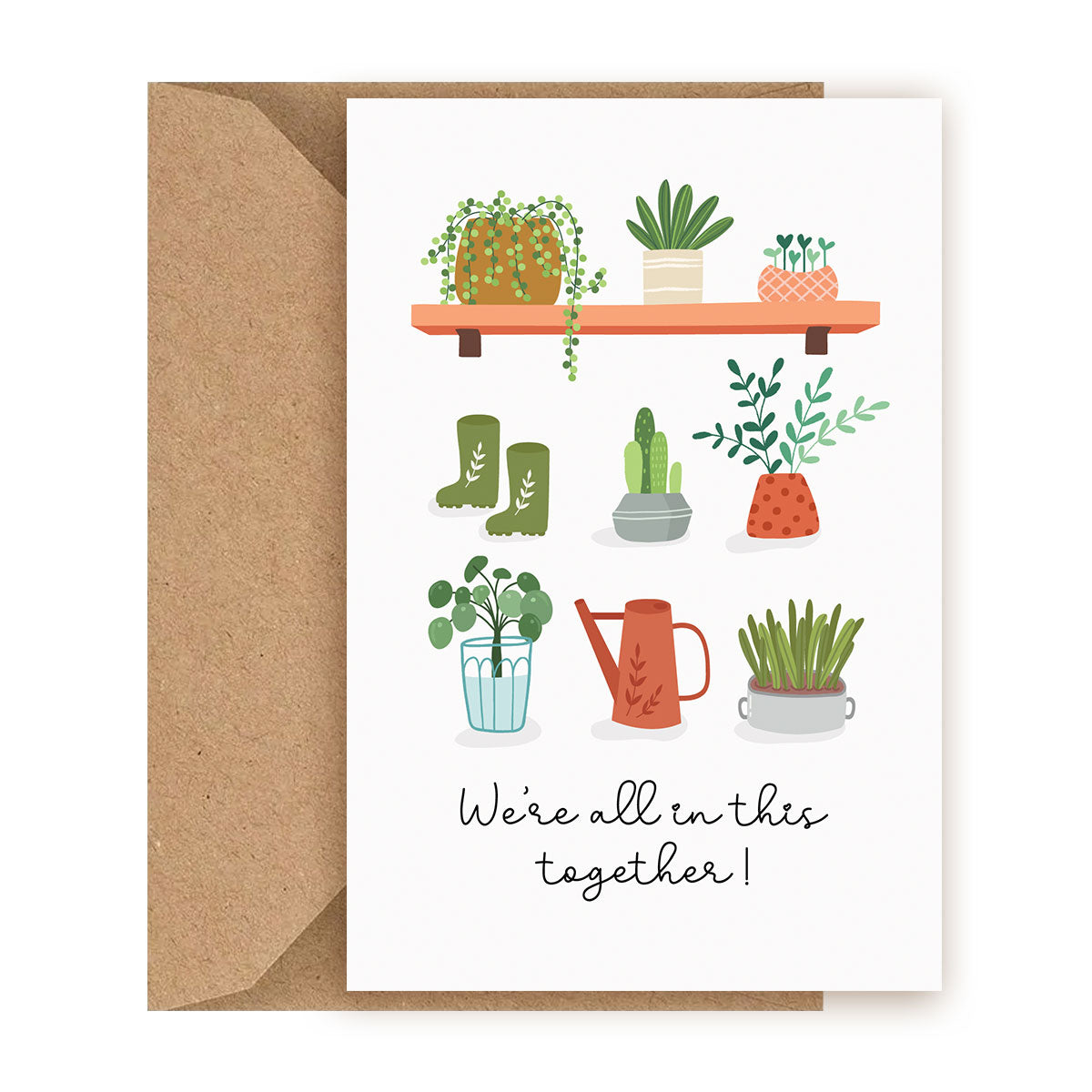 We're All In This Together Card, Succulent Card for sale, Cactus Greeting Card, Succulents Greeting Card, Succulents Gift Ideas, Thank you card for employee, Employee Appreciation Cards for sale, Corporate succulent gift with thank you card, Thank You Live Succulent Gift Box for sale, Succulent thank you cards with kraft envelope, Succulent thank you cards to suit any occasion, Staff Appreciation Card ideas, Thank you note to employee for a job well done, Thank you card for employee appreciation