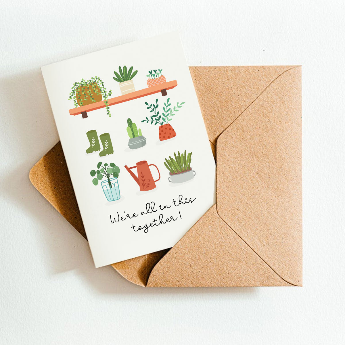 We&#39;re All In This Together Card, Succulent Card for sale, Cactus Greeting Card, Succulents Greeting Card, Succulents Gift Ideas, Thank you card for employee, Employee Appreciation Cards for sale, Corporate succulent gift with thank you card, Thank You Live Succulent Gift Box for sale, Succulent thank you cards with kraft envelope, Succulent thank you cards to suit any occasion, Staff Appreciation Card ideas, Thank you note to employee for a job well done, Thank you card for employee appreciation