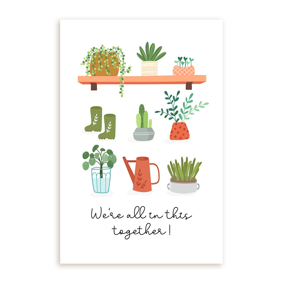 We&#39;re All In This Together Card, Succulent Card for sale, Cactus Greeting Card, Succulents Greeting Card, Succulents Gift Ideas, Thank you card for employee, Employee Appreciation Cards for sale, Corporate succulent gift with thank you card, Thank You Live Succulent Gift Box for sale, Succulent thank you cards with kraft envelope, Succulent thank you cards to suit any occasion, Staff Appreciation Card ideas, Thank you note to employee for a job well done, Thank you card for employee appreciation