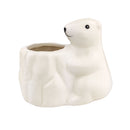 Ceramic White Bear Pot, Ceramic White Bear Pot for sale, Small Succulent and Cactus Pot, Elegant Animal Desk Decor, Home Decor Office Decor, Cute Ceramic White Bear succulent planter pot, succulent gift ideas