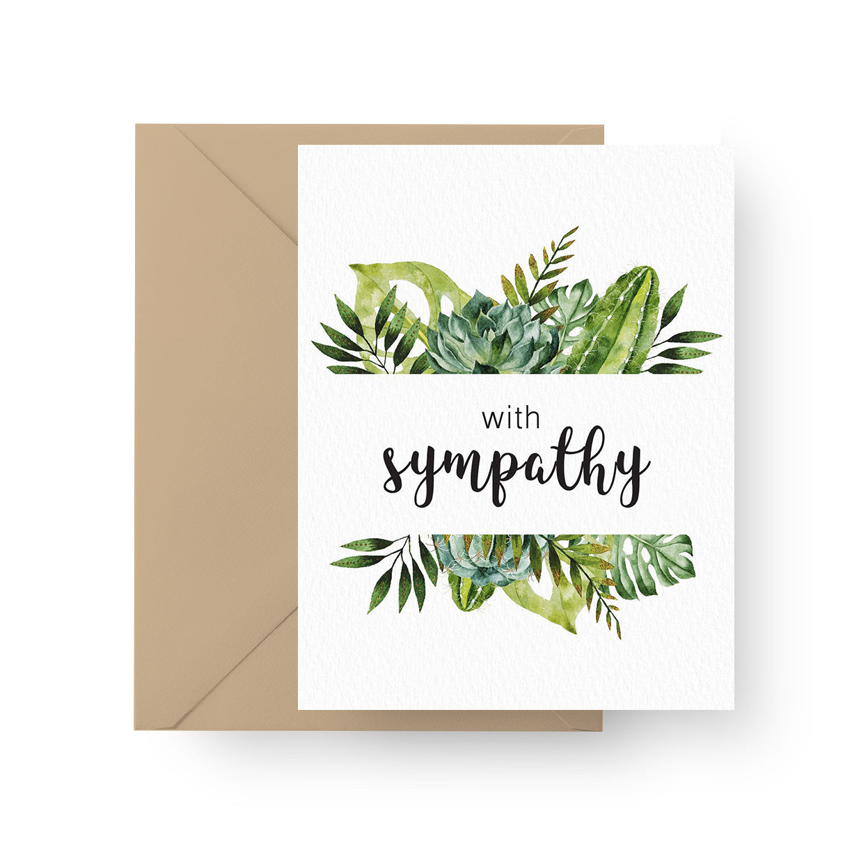 sympathy palm plant With Sympathy Card | Greeting Card | Succulents Card