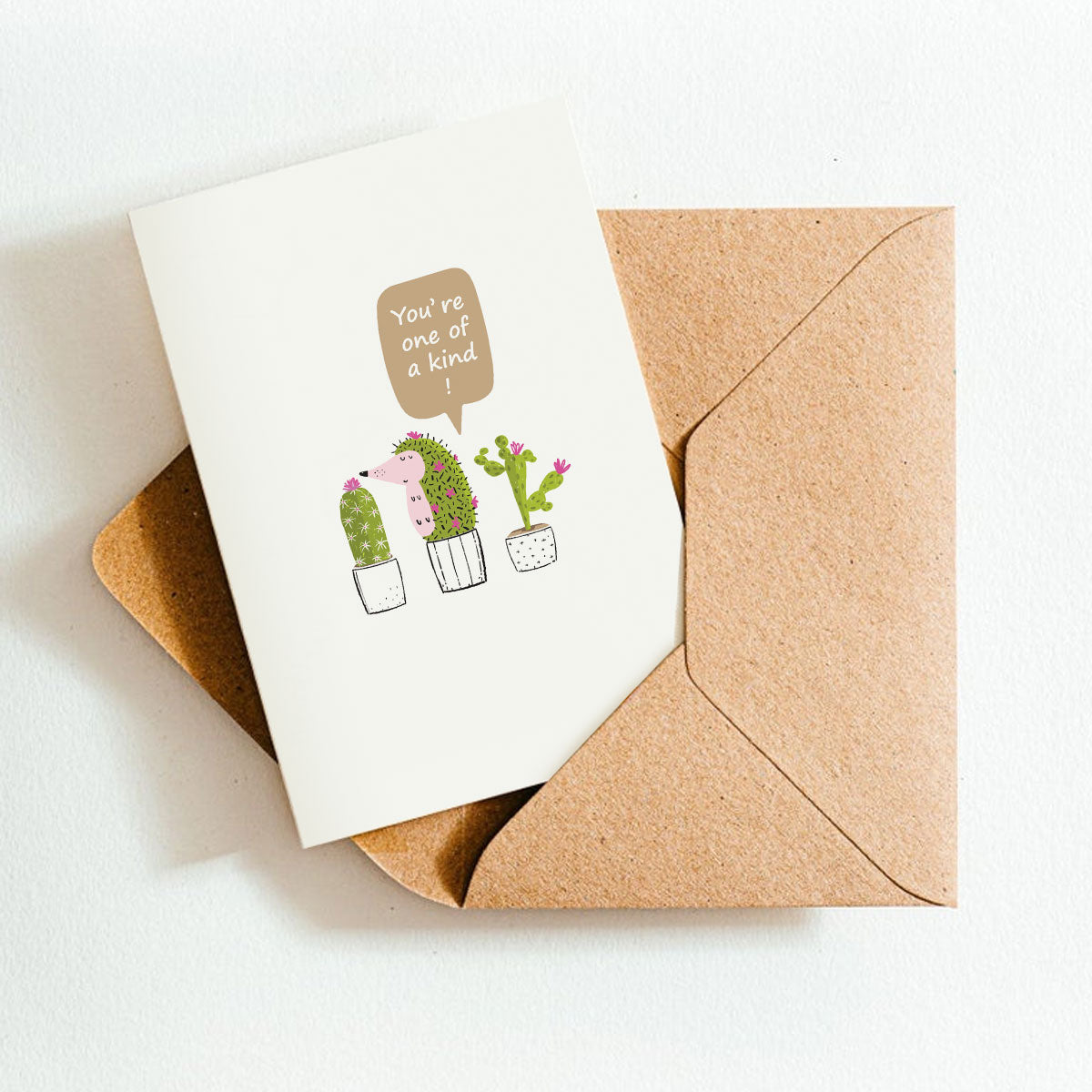 You Are One of A Kind Card, Succulent Card for sale, Cactus Greeting Card, Succulents Greeting Card, Succulents Gift Ideas