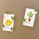 White Cactus Fridge Magnet