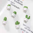 White Cactus Fridge Magnet