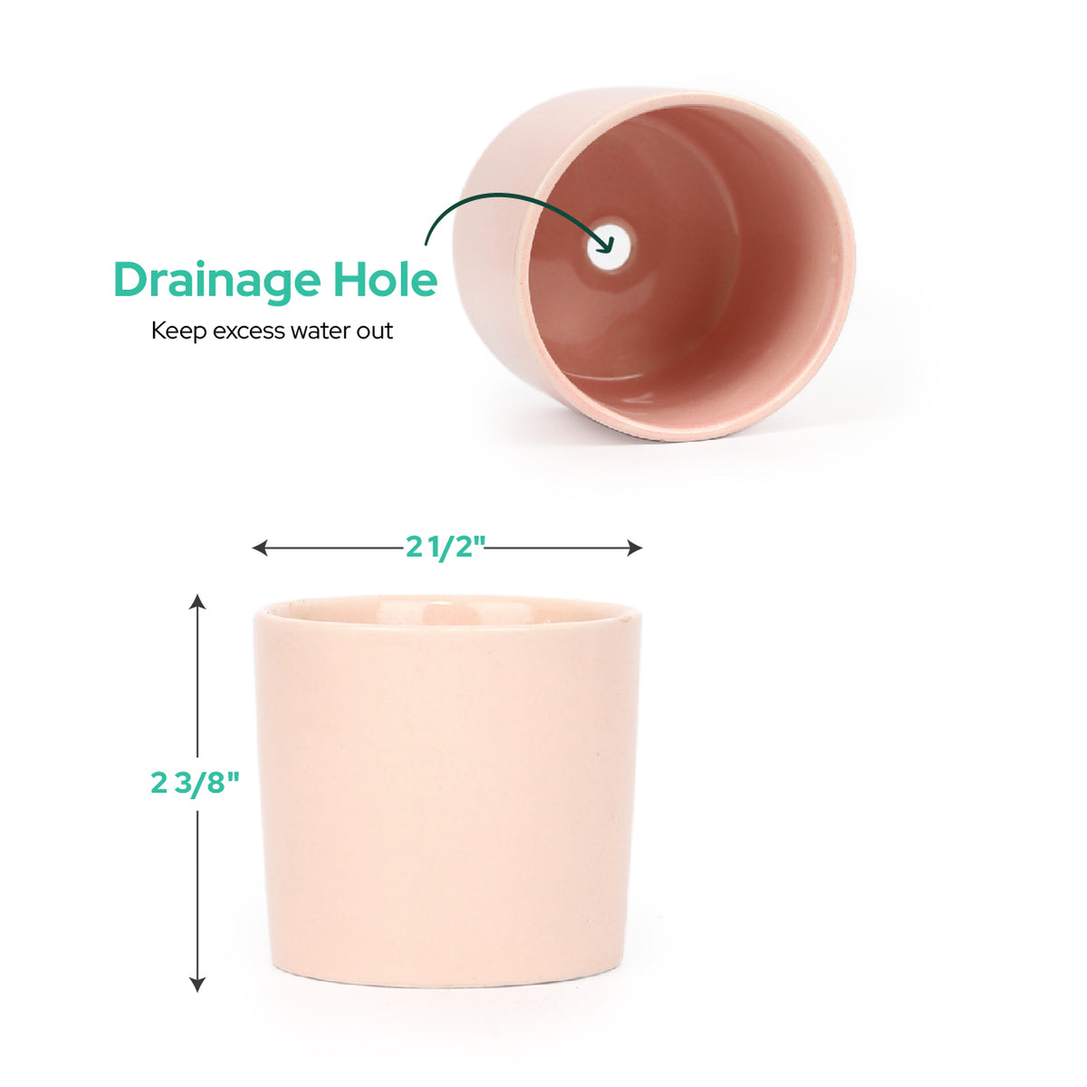 2 inch modern cylinder pot, pack of 3 modern cylinder pot, pot for succulent, pot for home and office decoration