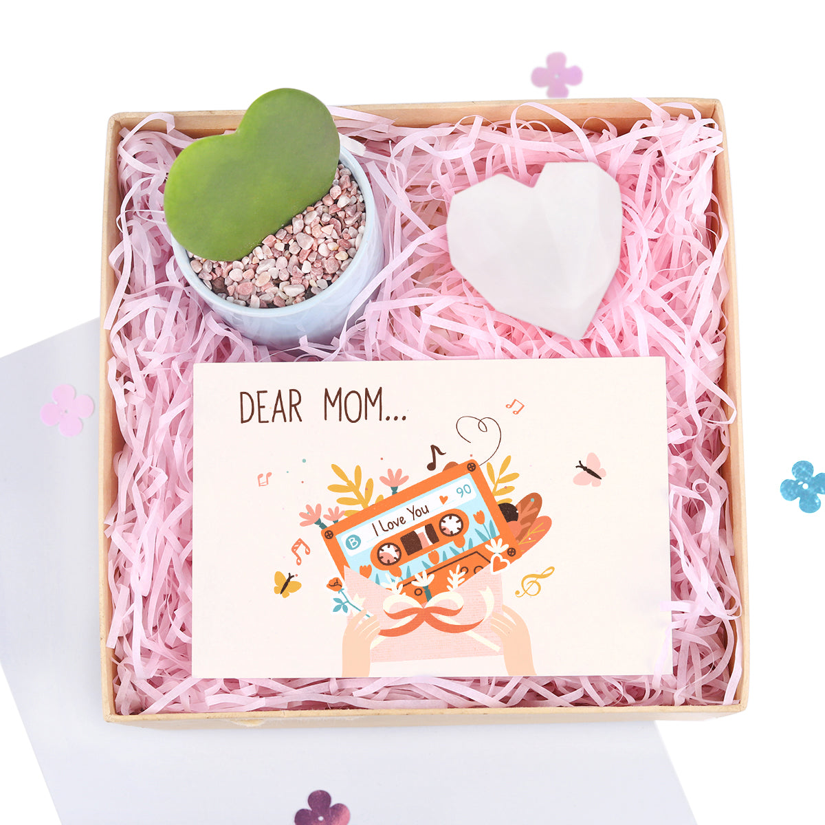 Mother&#39;s Day Gift Box, Gift Ideas for Mother&#39;s Day, Gift for Mom, Gift Ideas for Mother&#39;s Day 2025, Plant Gift Box, Gift Box with Greeting Card, Heart-Shaped Soap as Gift, lovely gift box for mom&#39;s speical day, heart-shaped items for mother&#39;s day