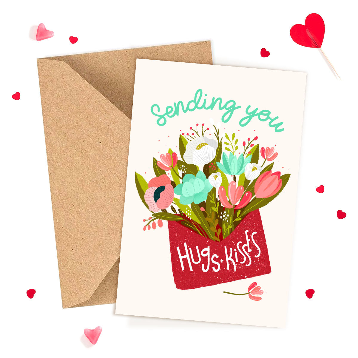 Sending You Hugs and Kisses Card