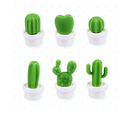 White Cactus Fridge Magnet