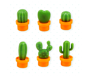 Orange Cactus Fridge Magnet
