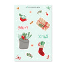 succulent stickers, Merry Christmas sticker, sticker with succulent theme, stickers for gift making and crafting. Christmas gift idea