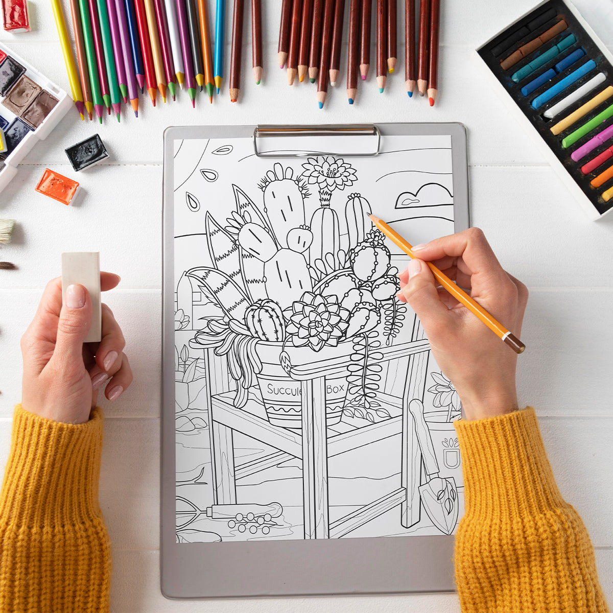 succulent coloring book Free Printable Coloring Page | Succulents Art | Succulents Gift Ideas