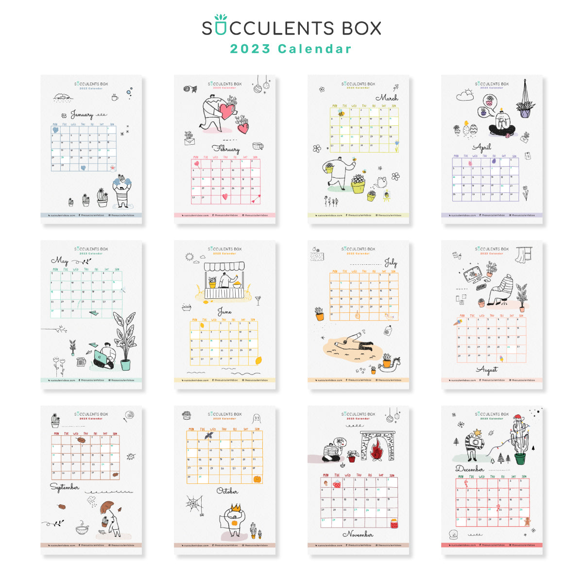 Collection of Free Printable Succulents Art - Succulents Box®