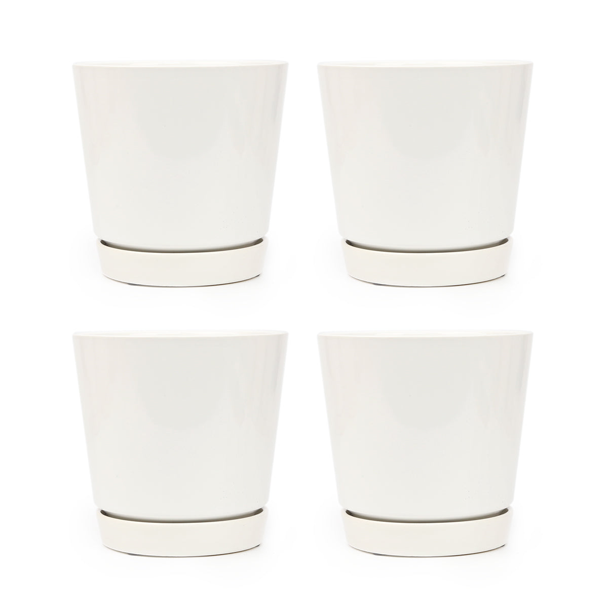 white indoor planter pot 6 inch White Minimalist Pot with Saucer | Pot for Houseplants