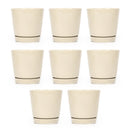 4 inch oatmeal pot for sale, ceramic pot with saucer, pot with saucer and drainage hole for plant