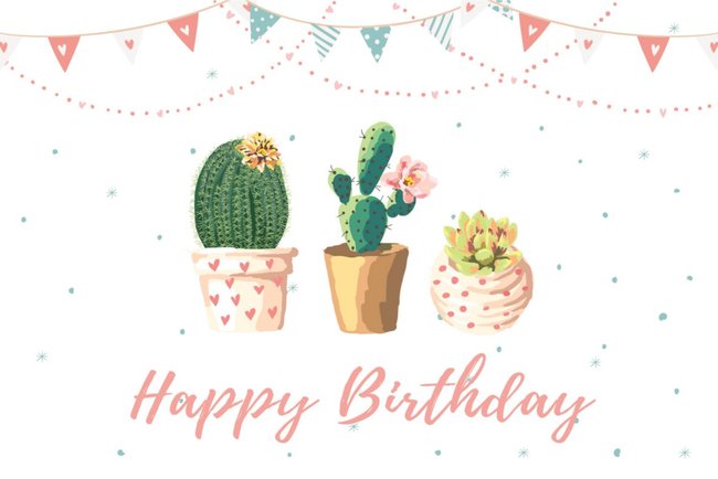 succulent happy birthday Happy Birthday Cake Card | Succulents Greeting Card | Succulent Gift Decor