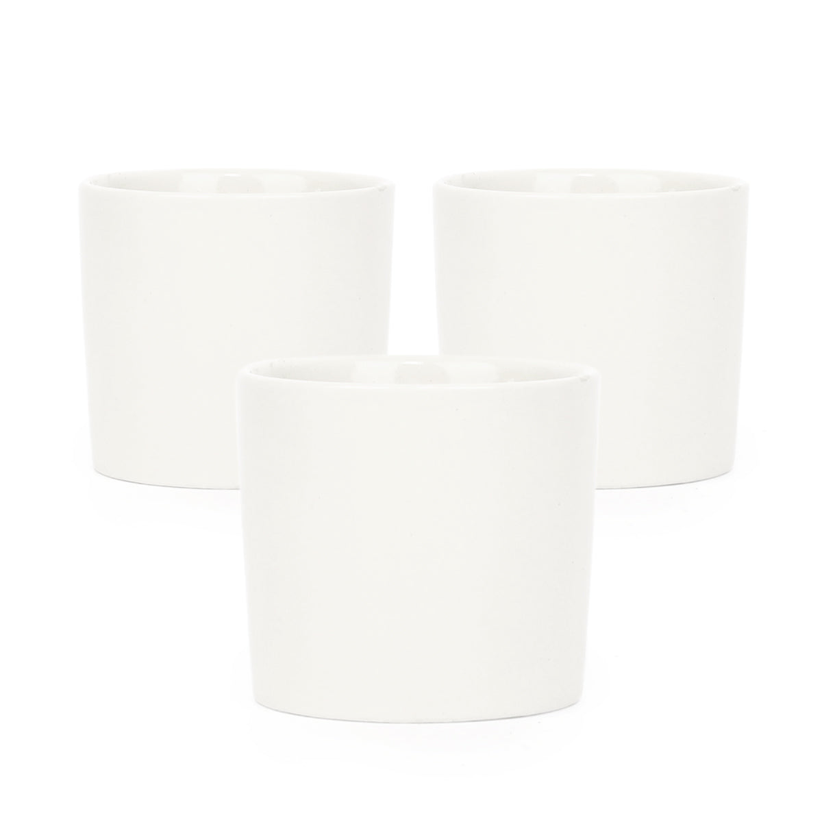 3 Pack Modern Cylinder Pots for sale, High-quality pottery with drainage holes