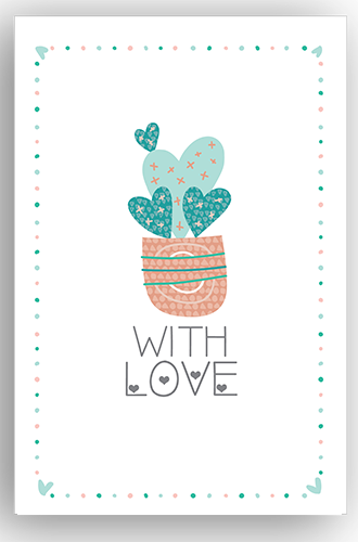 succulent valentines card Romantic, With Love Cards for Valentine's Day - Succulent Greeting Card